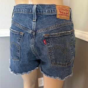 Levi's Blue Jean Shorts with Vintage Distressed Style